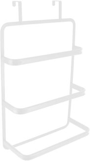 Handdoekrek deurhanger - wit - metaal - 42 x 22 x 89 cm