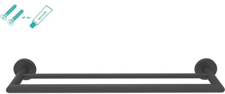 Handdoekrek Dubbel Mat Zwart 47,60x7x14,30cm