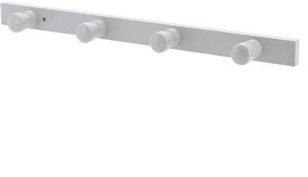 Handdoekrek - hout - wit - 4 haakjes - handdoekhaakjes - handdoeken kapstok