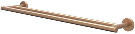 Handdoekrek - wand model - 60cm - dubbel - Geborsteld mat koper PVD 6500105 Koper geborsteld