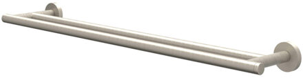 Handdoekrek - wand model - 60cm - dubbel - Geborsteld nickel PVD 6500103 Nickel geborsteld (RVS)