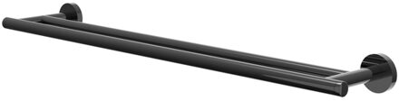 Handdoekrek - wand model - 60cm - dubbel - Zwart chroom PVD 6500107 Zwart chroom glans (antraciet)
