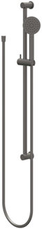 Handdoucheset IVY Set Bestaande Uit Doucheslang 150 cm, Wandhouder Met Uitlaat En Handdouche Satin Spray Geborsteld Metal Black PVD
