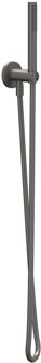 Handdoucheset IVY Set Bestaande Uit Doucheslang 150 cm, Wandhouder Met Uitlaat En Handdouche Satin Spray Geborsteld Metal Black PVD