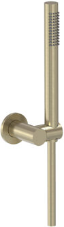 Handdoucheset MAY Staaf Handdouche, Verstelbare Wandsteun en Smooth Doucheslang 125 cm Geborsteld Mat Goud PVD