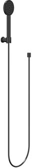 Handdoucheset - rond - satin spray - met verstelbare wandsteun - doucheslang 150cm - staafmodel - 120 cm - Zwart chroom PVD 6901107 Zwart chroom geborsteld