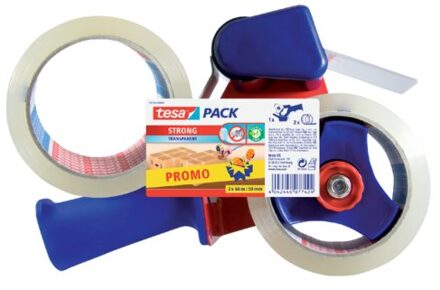 Handdozensluiter Tesa met 2rol 50mmx66m transparant