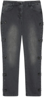 Handgeborduurde jeans Elena Mirò , Gray , Dames - 2Xl,L,M