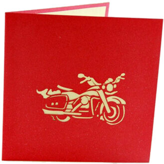 Handgemaakte 3D Pop Up Wenskaarten Voor Elke Gelegenheid (Motorfiets)