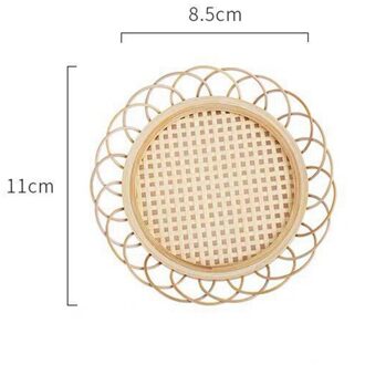 Handgemaakte Bamboe Geweven Thee Cup Mat Hollow Opslag Mand Cup Onderzetters Diversen Container Tafel Decor