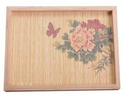 Handgemaakte Bamboe Vlot Vormige Thee Mat Lade Theeceremonie Bekerhouder Theepot Coaster 25x19cm A