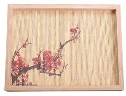 Handgemaakte Bamboe Vlot Vormige Thee Mat Lade Theeceremonie Bekerhouder Theepot Coaster 25x19cm B