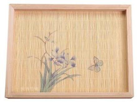 Handgemaakte Bamboe Vlot Vormige Thee Mat Lade Theeceremonie Bekerhouder Theepot Coaster 25x19cm D