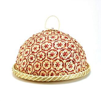 Handgemaakte Bamboe Voedsel Fruit Rieten Rotan Stro Mand Brood Met Deksel Ronde Plaat Keuken Opslag Brood Organizer