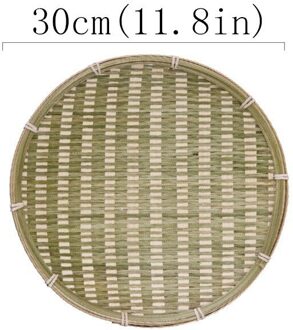 Handgemaakte Bamboe Weven Mand Rieten Voor Voedsel Brood Fruit Schotel Kom Container Vintage Delicatesse Keuken Opslag Rotan Plaat L30cm