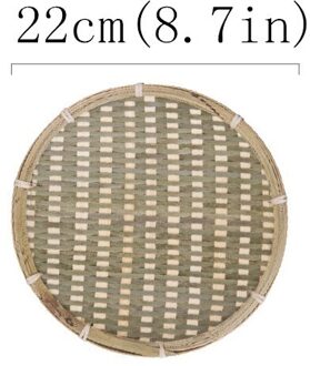 Handgemaakte Bamboe Weven Mand Rieten Voor Voedsel Brood Fruit Schotel Kom Container Vintage Delicatesse Keuken Opslag Rotan Plaat S22cm