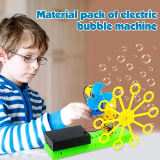 Handgemaakte Bubble Machine Diy Bubble Stoom Montage Schuimende Machine Educatief Kit Elektrische Speelgoed Science Experiment Diy Set