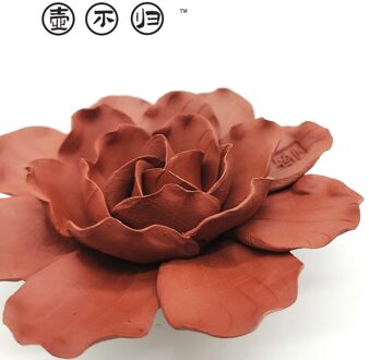 Handgemaakte Camellia Paarse Klei Thee Huisdier Grote Medium Kleine Ornamenten Home Decoratie Creatieve Thee Sets Thee Decoraties 6.5cmx2.1cm