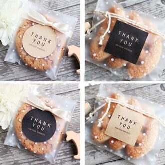 Handgemaakte Diy 60 Stks/partij Cirkel Taart Verpakking 10 Vellen Vierkante Bakken Party Kraft Sticker Sealing Label Stickers Dank U plein zwart