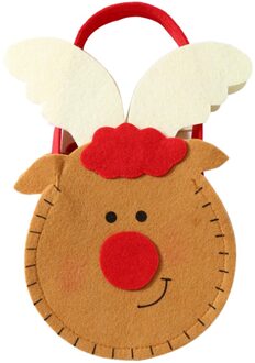Handgemaakte Doek Cadeaupapier Zak W/Handvat Kerstman/Sneeuwman/Herten Christams Decor