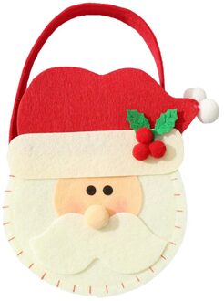 Handgemaakte Doek Cadeaupapier Zak W/Handvat Kerstman/Sneeuwman/Herten Christams Decor