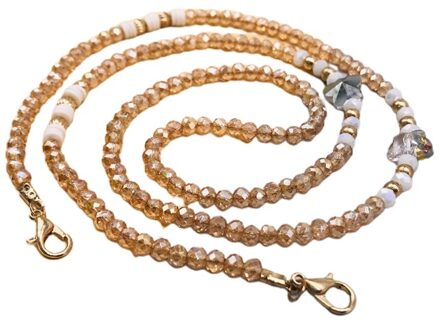 Handgemaakte Gevlochten Imitatie Kristal Gezichtsmasker Keten Lanyard Lenzenvloeistof Anti-Verloren Houder Sieraden Kralen Ketting Riem Leash CP