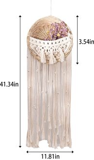 Handgemaakte Geweven Macrame Muur Opknoping Wandtapijten Kwastje Rotan Bloempot Bohemian Thuis Woonkamer Decoratieve Tuinieren Mand
