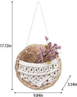 Handgemaakte Geweven Macrame Muur Opknoping Wandtapijten Kwastje Rotan Bloempot Bohemian Thuis Woonkamer Decoratieve Tuinieren Mand