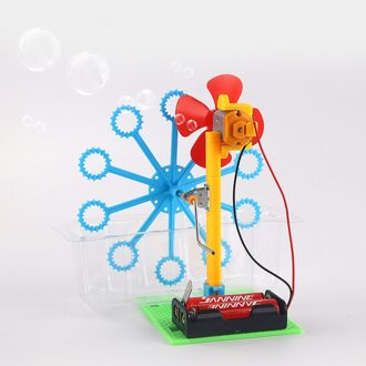 Handgemaakte Hand Aangezwengeld Bubble Machine Ontwikkelen Intelligentie Hands-On Vermogen Wetenschappelijk Experiment Diy Speelgoed Voor Kinderen