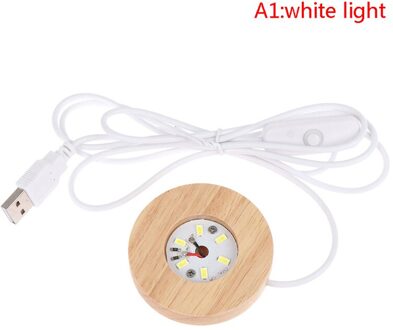 Handgemaakte Hars Kunst Hout Led Light Dispaly Base Kristalglas Hars Art Ornament Houten Night Verlichte Base Stand Ambachten A1-wit licht