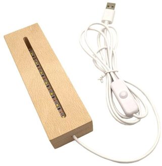 Handgemaakte Hars Kunst Hout Led Light Dispaly Base Kristalglas Hars Art Ornament Houten Night Verlichte Base Stand Ambachten