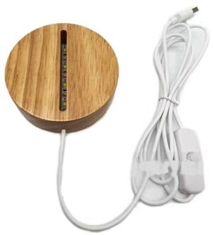 Handgemaakte Hars Kunst Hout Led Light Dispaly Base Kristalglas Hars Art Ornament Houten Night Verlichte Base Stand Ambachten