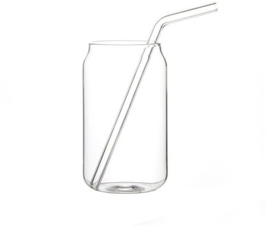 Handgemaakte Hittebestendig Glas Cup Voor Sap Cooktail Drank Met Stro 400Ml/500Ml 1 stk / 350-400ml