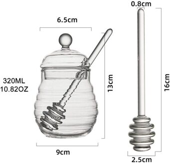 Handgemaakte Honing Pot Met Dipper Glas Gemaakt Honing Dipper En Honing Pot Voor Keuken Gereedschap 1stk klein