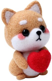 Handgemaakte Huisdieren Speelgoed Pop Wolvilt Naald Prikte Kitting Diy Leuke Dier Pop Wol Vilten Pakket Materiaal Pakket