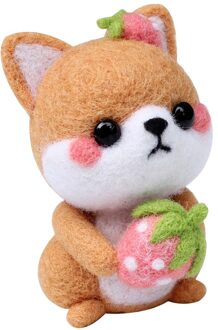 Handgemaakte Huisdieren Speelgoed Pop Wolvilt Naald Prikte Kitting Diy Leuke Dier Pop Wol Vilten Pakket Materiaal Pakket