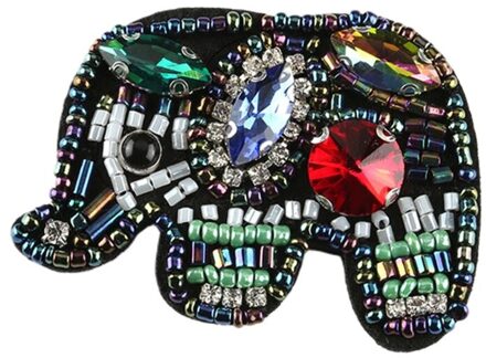 Handgemaakte Kralen Strass Doek Patch Marine Animal Faux Crystal Naaien Embleem Badge Kwallen Diy Kleding Applique 6EE501993-3