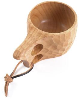 Handgemaakte Kuksa Houten Mugrubber Hout Drinkbeker Voor Koffie Thee, melk Met Lanyard Wandelen Camping Survival Thee Cup Mok