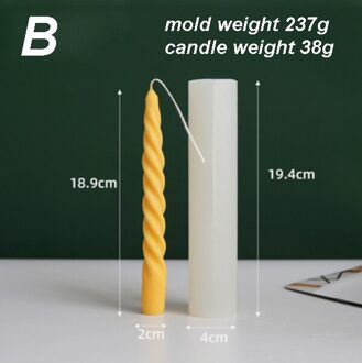 Handgemaakte Lange Pole Zuilvormige Spiraal Lace Siliconen Mould Diy Kerk Twist Cented Kaars Mold Maken Levert Woondecoratie B