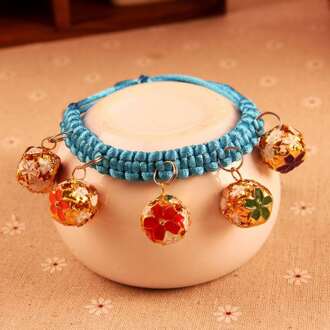 Handgemaakte Leuke Katten Honden Kleine Huisdieren Ketting Met Bells Blauw