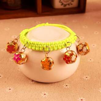 Handgemaakte Leuke Katten Honden Kleine Huisdieren Ketting Met Bells geel