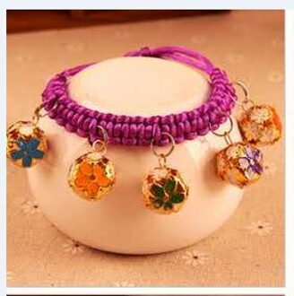 Handgemaakte Leuke Katten Honden Kleine Huisdieren Ketting Met Bells Paars