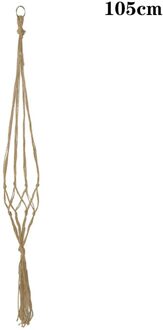 Handgemaakte Macrame Plant Hanger Indoor Opknoping Planter Mand Met Houten Kraal Decoratieve Macrame Pot Houder Voor Thuis Balkon Decor DL-A-105cm