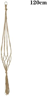 Handgemaakte Macrame Plant Hanger Indoor Opknoping Planter Mand Met Houten Kraal Decoratieve Macrame Pot Houder Voor Thuis Balkon Decor DL-A-122cm