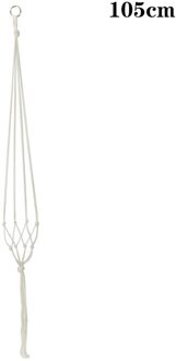 Handgemaakte Macrame Plant Hanger Indoor Opknoping Planter Mand Met Houten Kraal Decoratieve Macrame Pot Houder Voor Thuis Balkon Decor DL-B-105cm