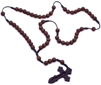 Handgemaakte Mannen Cross Katholieke Rozenkrans Kralen Hanger Ketting Religieuze Ketting Vintage Sieraden Charm