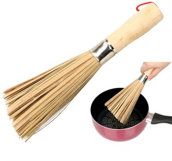 Handgemaakte Natuurlijke Bamboe Borstel Keuken Wassen Gerechten Gereedschap Wassen Pot Borstel non-stick Olie Duurzaam Houten Handvat