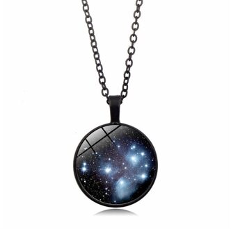 Handgemaakte Pleiaden Ster Cluster Hanger Universe Galaxy Ketting Ruimte Sieraden 3 Kleuren Vergulde Hanger Sieraden zwart