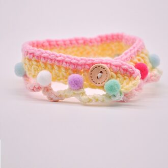 Handgemaakte Regenboog Kitten Kat Accessoires Gebreide Roze Kant Verstelbare Hond Slabbetjes Bandana Leuke Macaron Huisdier Nek Decor Bluecat