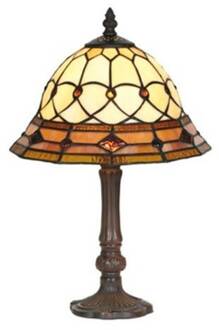 Handgemaakte tafellamp KASSANDRA 42 cm Bruin, bont